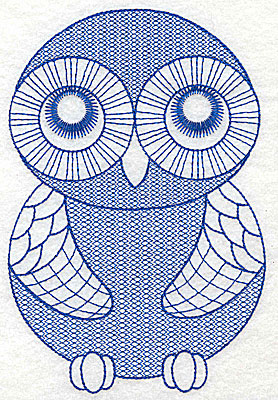 Embroidery Design: Owl H large<br> 4.24w X 6.33h