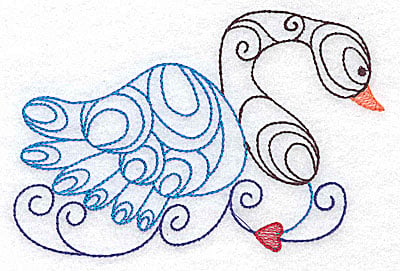 Embroidery Design: Swan large<br> 4.99w X 3.31h