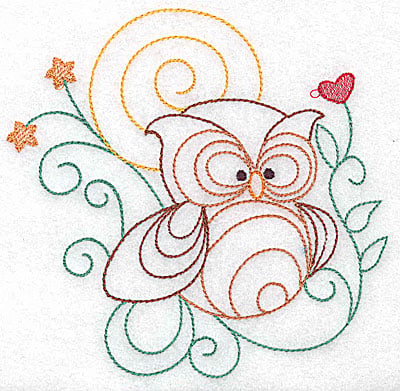 Embroidery Design: Owl large<br> 4.95w X 4.88h