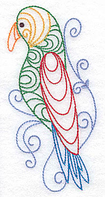 Embroidery Design: Parrot large<br> 2.35w X 4.98h