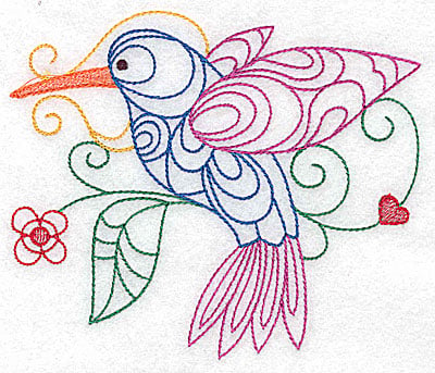 Embroidery Design: Hummingbird large<br> 4.98w X 4.21h