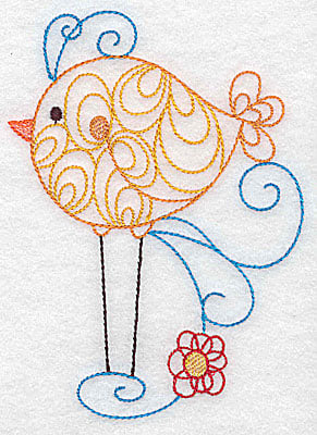 Embroidery Design: Long-legged bird large<br> 3.63w X 4.96h