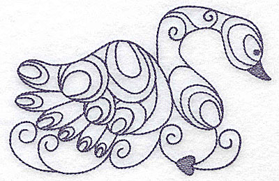 Embroidery Design: Swan one color<br> 4.98w X 3.31h