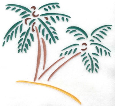 Embroidery Design: Palm trees large<br> 7.37w X 6.93h