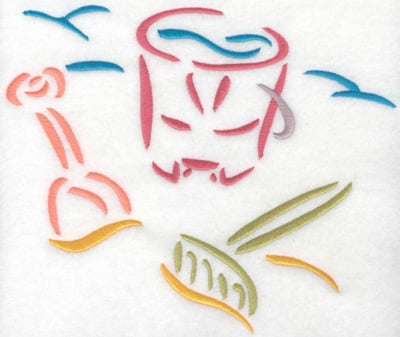 Embroidery Design: Pail and shovel on beach small<br> 8.23w X 6.96h
