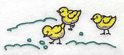 Embroidery Design: Chicks<br> 3.83w X 1.44h