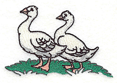 Embroidery Design: Two Geese<br> 3.85w X 2.61h