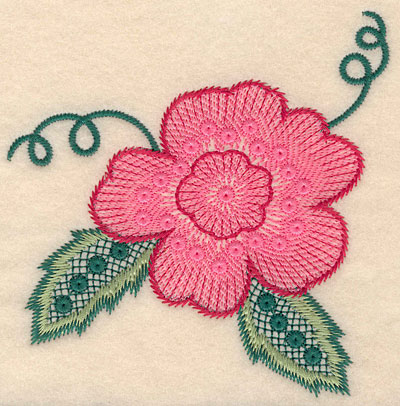 Embroidery Design: Flower A large <br> 5.25"h x 5.18"w