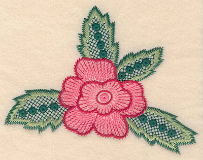 Embroidery Design: Flower B large <br> 4.73"h x 6.13"w
