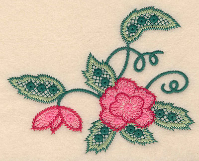 Embroidery Design: Flower C large <br> 4.15"h x 5.26"w