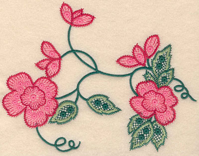 Embroidery Design: Flower D large <br> 6.00"h x 7.75"w