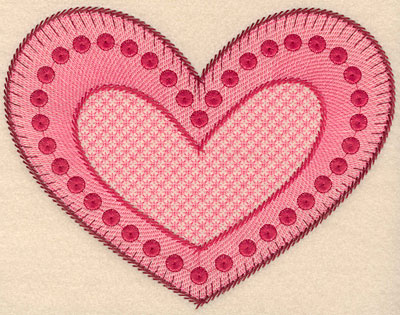 Embroidery Design: Heart learge <br> 6.22"h x 8.01"w