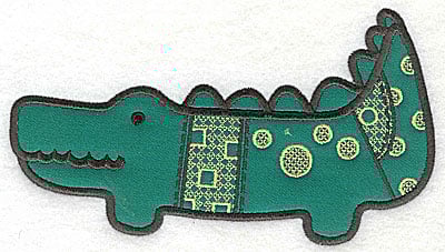 Embroidery Design: Crocodile applique large<br> 10.31w X 5.88h | Embroidery Legacy Embroidery Design: Crocodile applique large<br> 10.31w X 5.88h