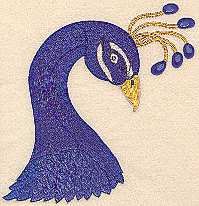 Embroidery Design: Peacock head large<br> 7.28w X 7.47h
