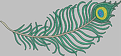 Embroidery Design: Feather horizontal large<br> 11.71w X 5.42h