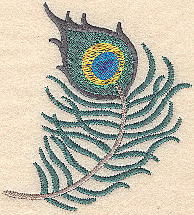 Embroidery Design: Feather vertical large<br> 4.66w X 5.25h