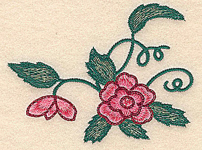 Embroidery Design: Flower large Floral design small<br> 5.03w X 3.89h