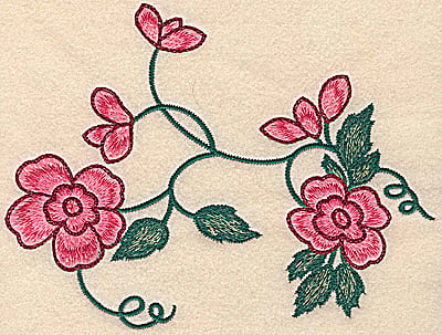 Embroidery Design: Floral design large<br> 7.87w X 6.00h