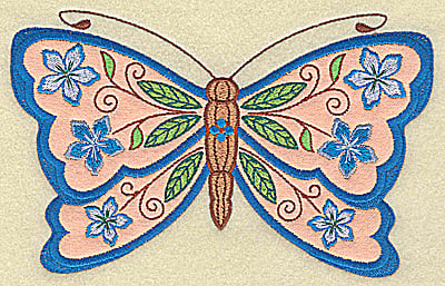 Embroidery Design: Butterfly applique<br> 6.93w X 4.34h