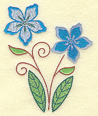 Embroidery Design: Double Blooms<br> 3.14w X 3.84h