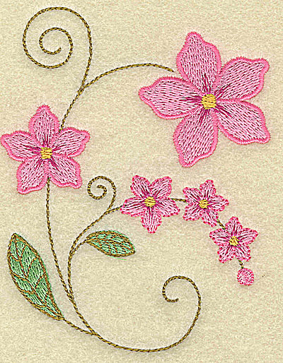 Embroidery Design: Blossoms large<br> 3.75w X 4.81h