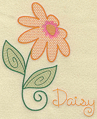 Embroidery Design: Daisy large 6.17w X 7.47h
