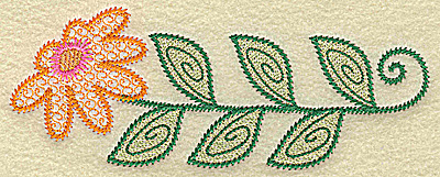 Embroidery Design: Daisy tall<br> 6.21w X 2.37h