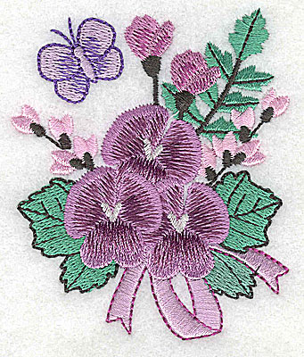 Embroidery Design: Flower D<br> 2.93w X 3.49h