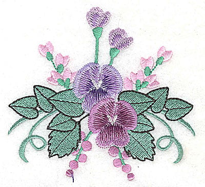 Embroidery Design: Flower F<br> 3.87w X 3.61h | Embroidery Legacy Embroidery Design: Flower F<br> 3.87w X 3.61h
