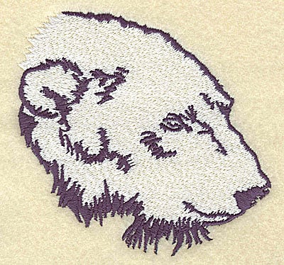 Embroidery Design: Polar bear head side view large<br> 4.13w X 3.92h