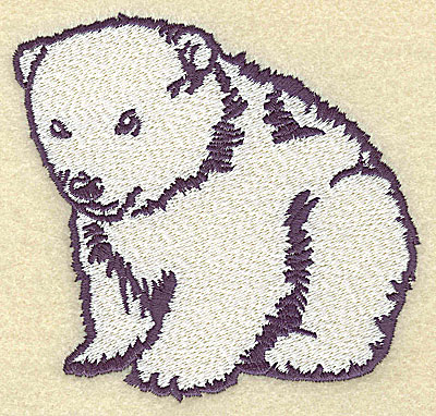 Embroidery Design: Polar bear cub sitting large<br> 4.11w X 3.97h