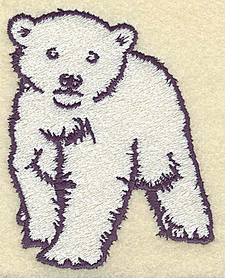 Embroidery Design: Polar bear cub front view large<br> 3.61w X 4.53h