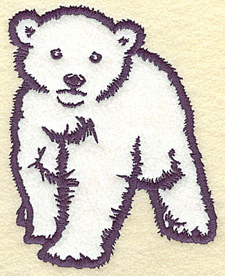Embroidery Design: Polar bear cub front view applique<br> 6.25w X 4.99h