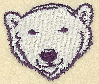 Embroidery Design: Polar bear head front view large<br> 3.89w X 3.41h