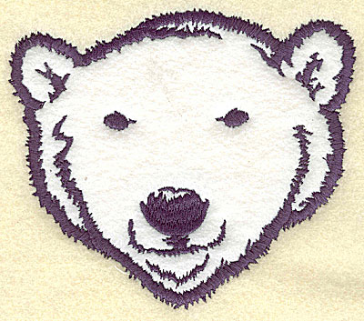 Embroidery Design: Polar bear head front view applique<br> 5.69w X 4.87