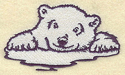 Embroidery Design: Polar bear cub on ice large<br>4.92w X 2.89h