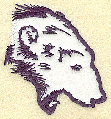 Embroidery Design: Polar bear head attaching applique<br> 4.57w X 4.95h