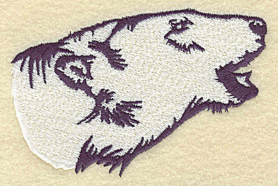 Embroidery Design: Polar bear head side view large<br> 4.53w X 2.97h