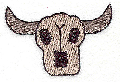 Embroidery Design: Steer skull large <br> 3.85w X 2.63h