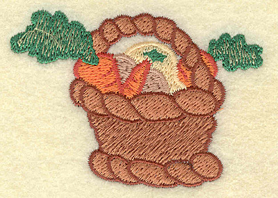 Embroidery Design: Basket of vegetables<br> 2.94w X 2.16h