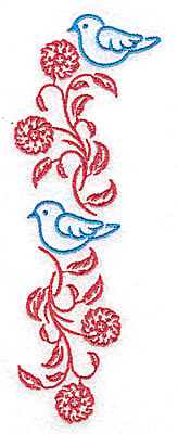 Embroidery Design: Posies and bluebirds A large<br> 1.80w X 4.98h | Embroidery Legacy Embroidery Design: Posies and bluebirds A large<br> 1.80w X 4.98h