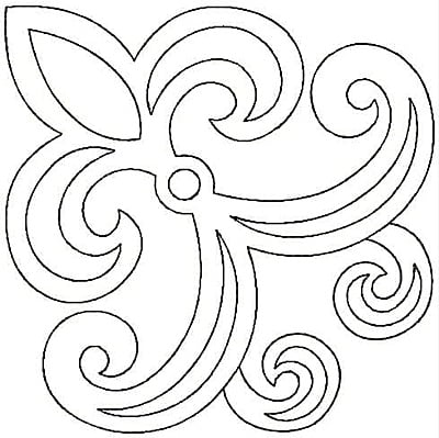 Embroidery Design: Fleur-de-lys swirl small<br>4.81w X 4.81h