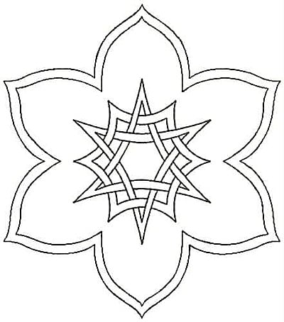 Embroidery Design: Floral Geometric small<br>4.33w X 4.93h