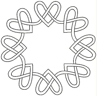 Embroidery Design: Circle Hearts entwined small 4.99w X 4.93h