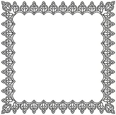 Embroidery Design: Fleur-de-lys Rectangle small<br>5.00w X 5.00h