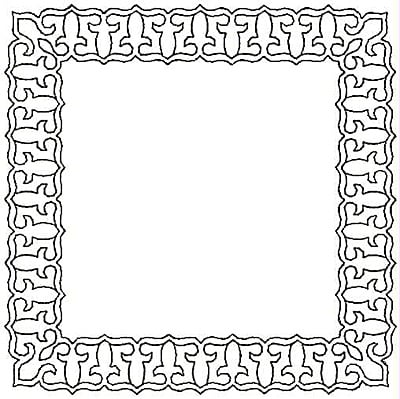 Embroidery Design: Fleur-de-lys Rectangle reverse small<br>5.00w X 5.00h