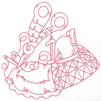 Embroidery Design: Quilted pillow redwork large<br> 5.68w X 5.68h