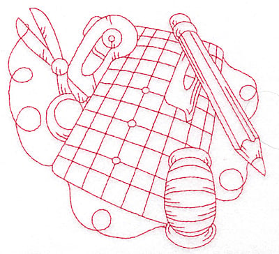 Embroidery Design: Quilters grid board redwork large<br> 5.72w X 5.60h