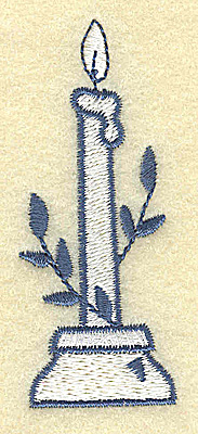 Embroidery Design: Candle with laurel<br> 1.16w X 2.90h
