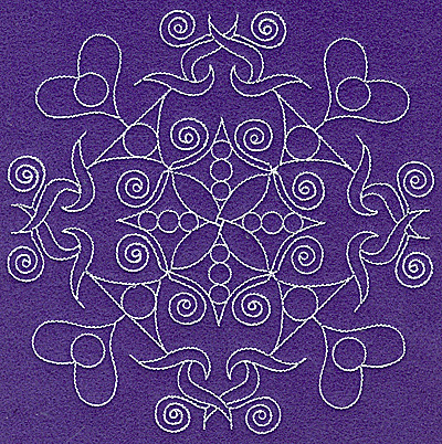 Embroidery Design: Rangoli design J large<br> 6.96w X 6.98h